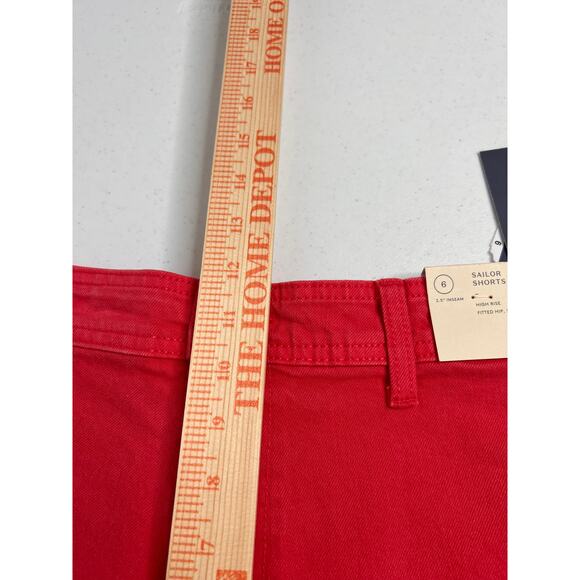 Universal Thread High-Rise Sailor Denim Shorts Sz 6 Red NWT - Picture 6 of 6